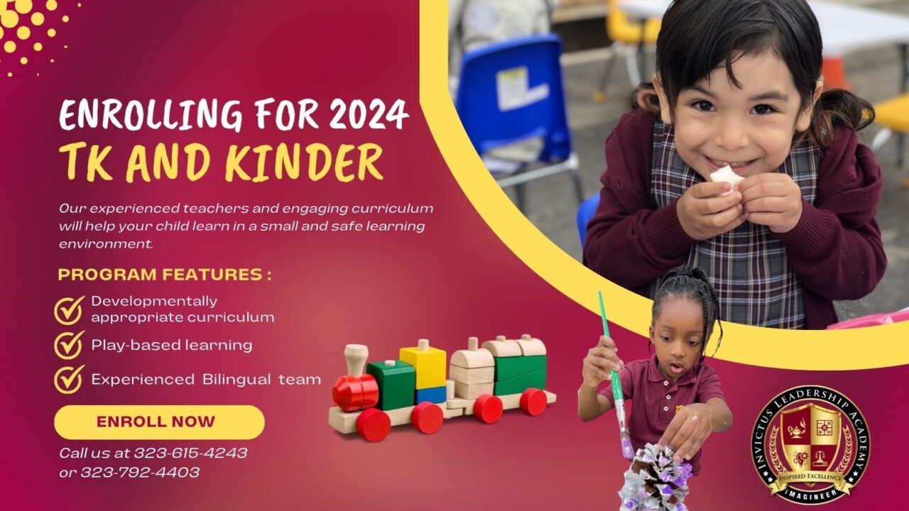 Enroll your TK, Kindergarten, 1st and 2nd grader Today